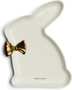Riviera Maison RM Easter Bunny Serving Plate - Porselein - 23.0x18.0x2.5 Cm